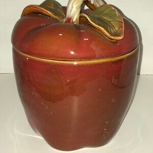 Red Apple Cookie Jar Canister Container